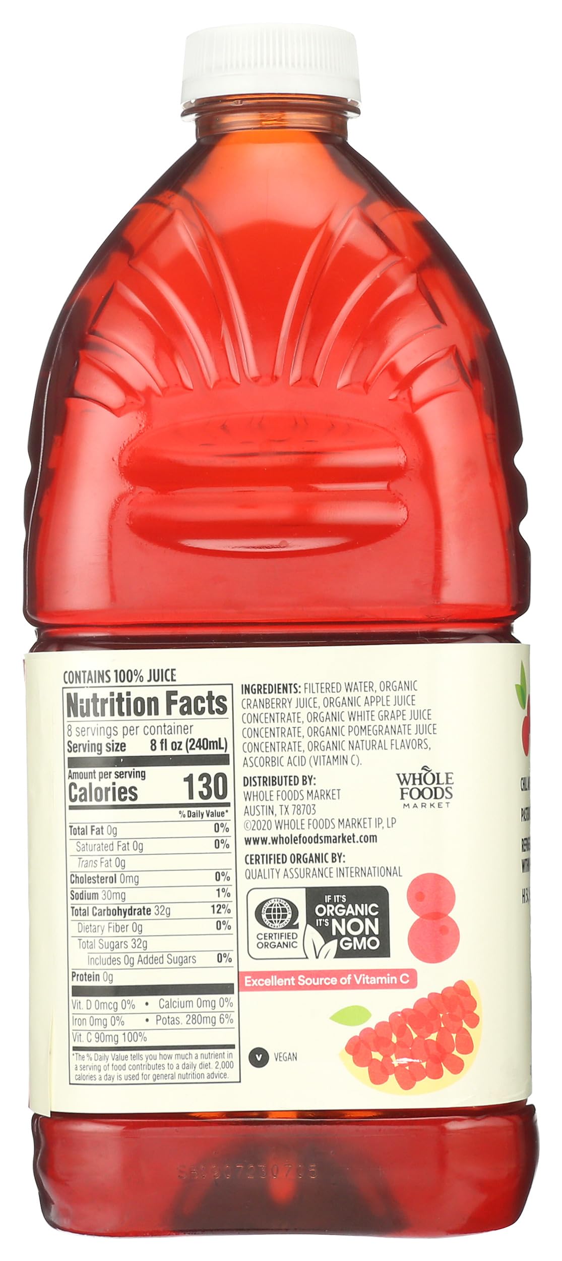 Organic Cranberry Pomegranate Juice Blend 64 Fl Oz 365 By Whole Foods Market