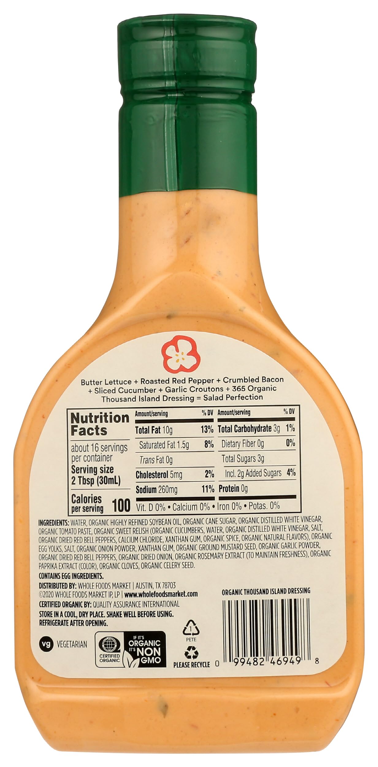 Organic Thousand Island Dressing 16 Oz 365 By Whole Foods Market