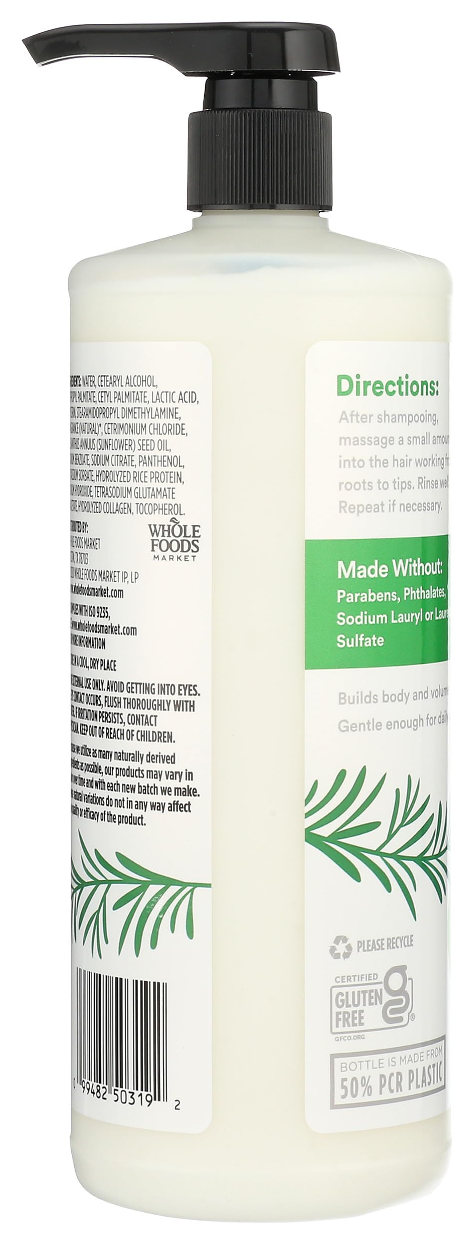 Volume & Thickness Conditioner Rosemary Mint 32 Fl Oz 365 By Whole Foods Market