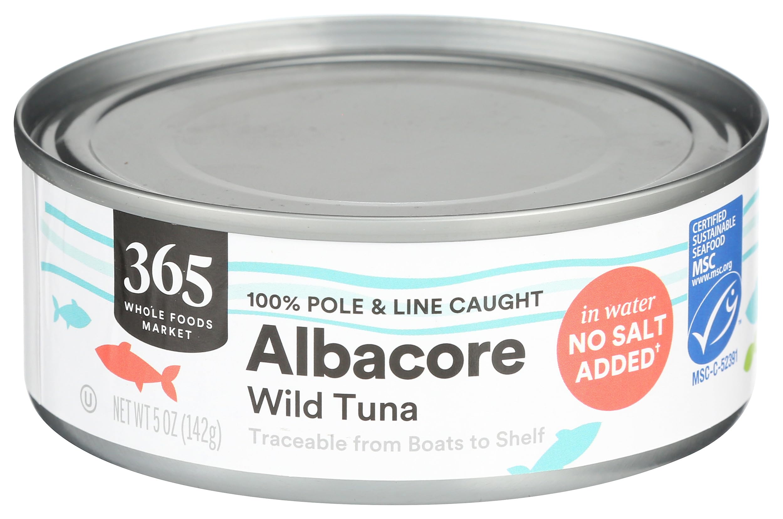 No Salt Albacore Tuna in Water 5 Oz 365 By Whole Foods Market