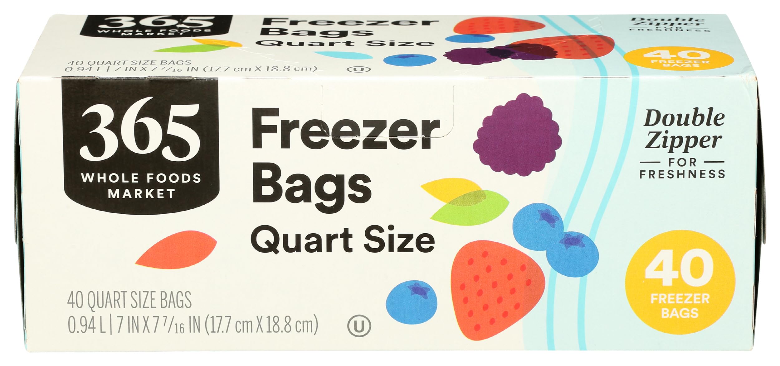 Quart Size Freezer Bags Double Zipper 40 Count 365 By Whole Foods Market