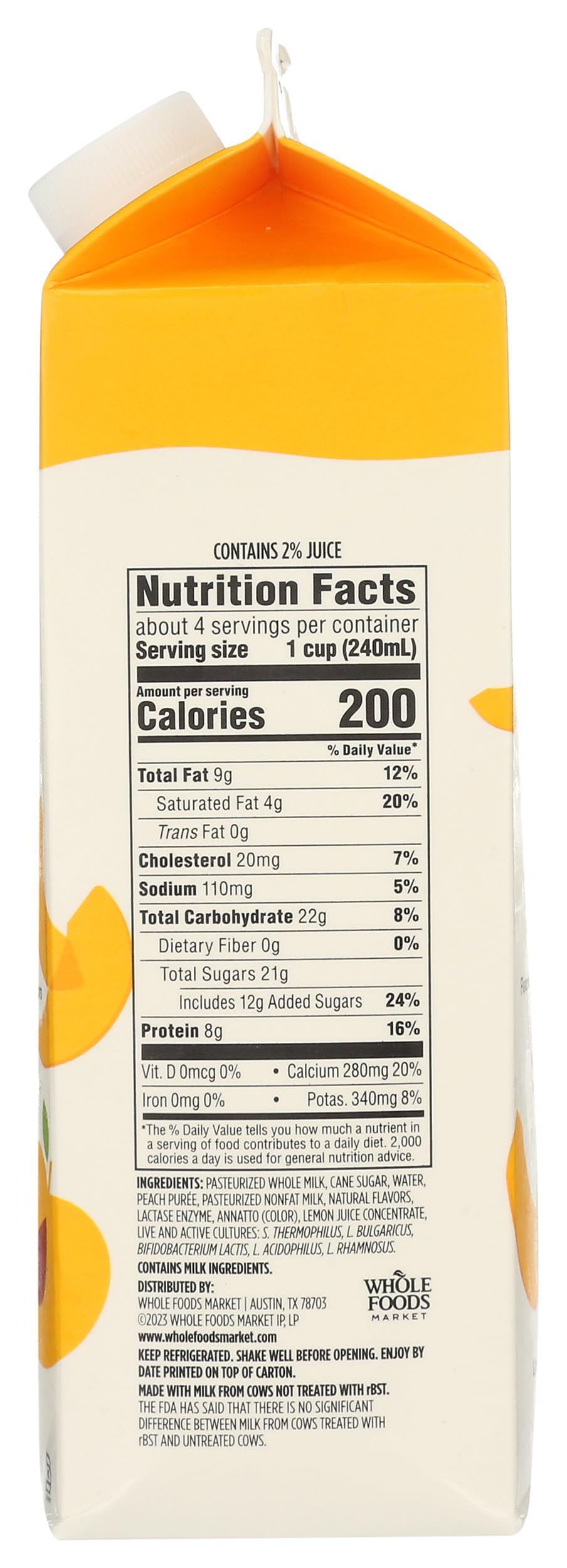 Peach Kefir 32 Fl Oz 365 By Whole Foods Market