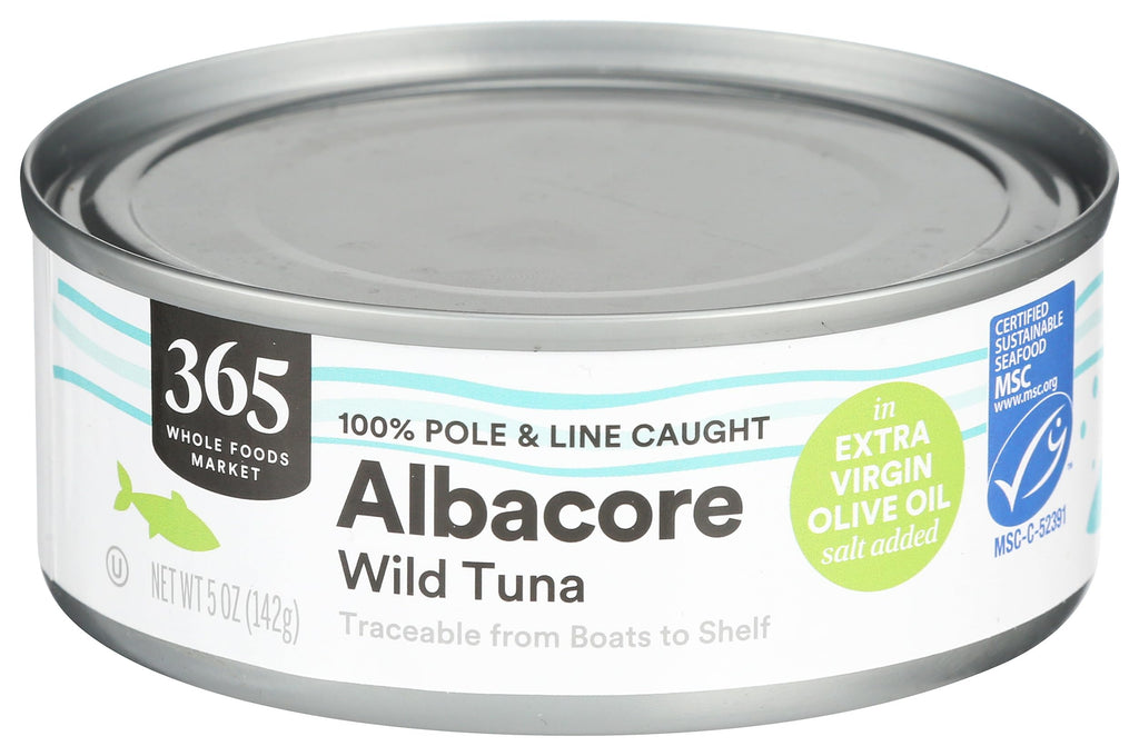 No Salt Albacore Tuna in Extra Virgin Olive Oil 5 Oz 365 By Whole Foods Market