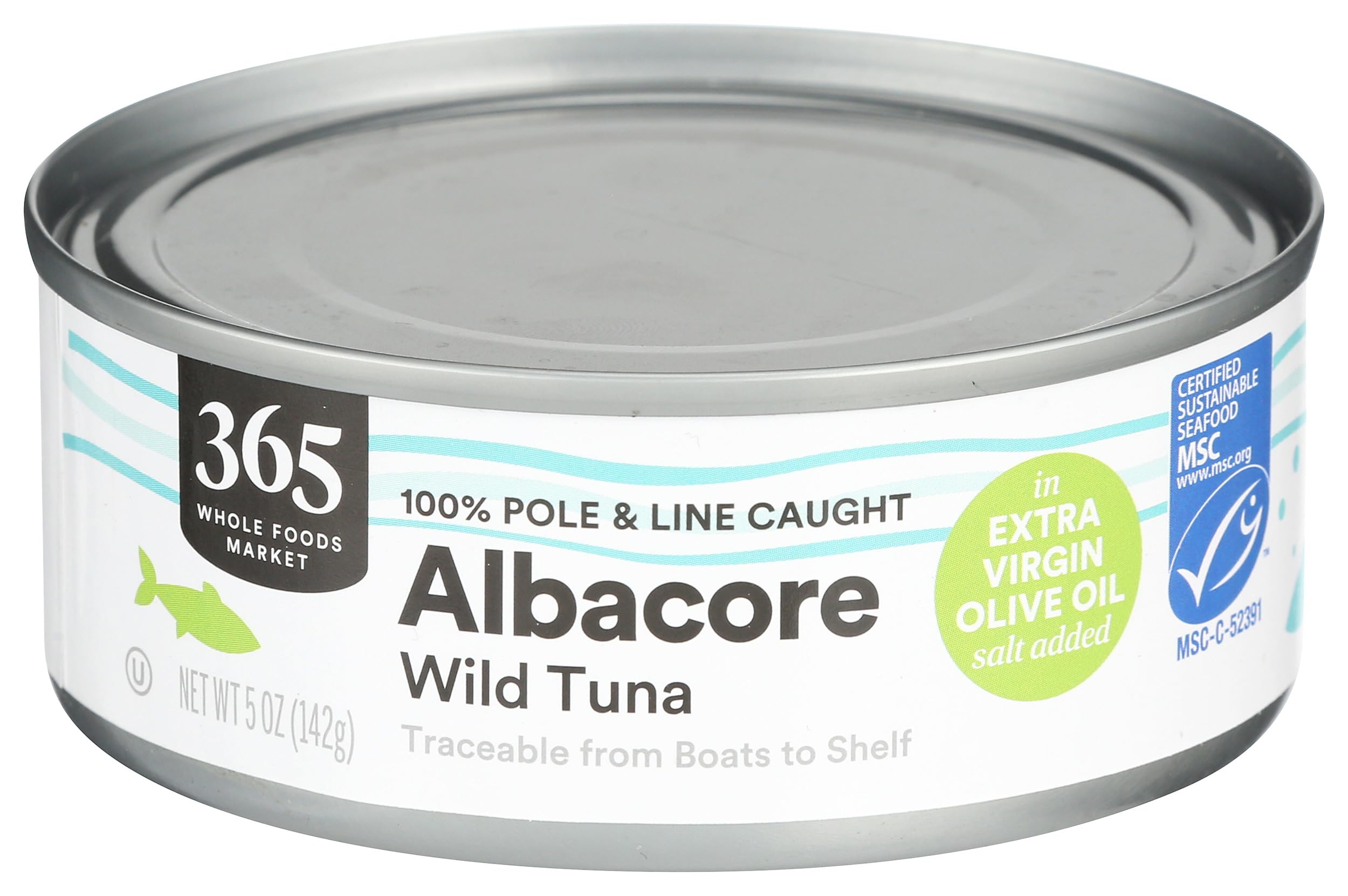 No Salt Albacore Tuna in Extra Virgin Olive Oil 5 Oz 365 By Whole Foods Market