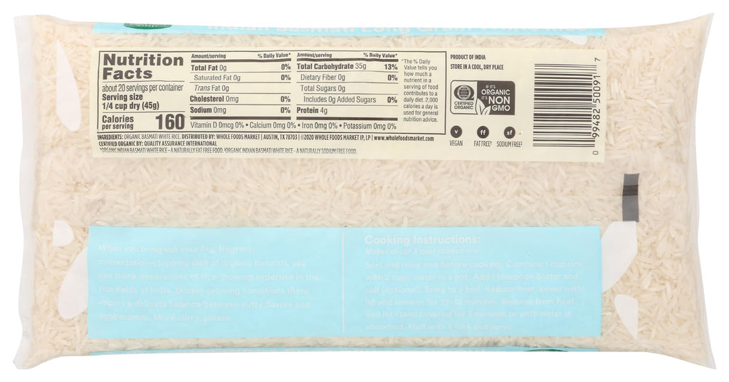 Organic White Basmati Indian Rice 32 Oz 365 By Whole Foods Market
