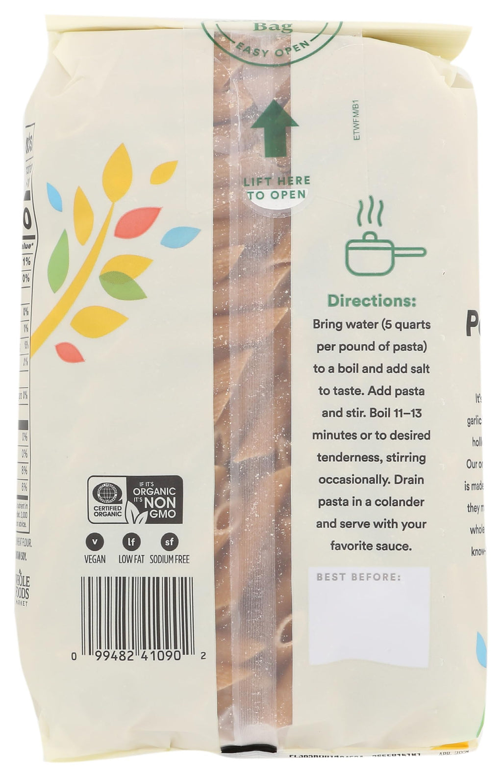 Organic Whole Wheat Penne Rigate 16 Oz 365 By Whole Foods Market