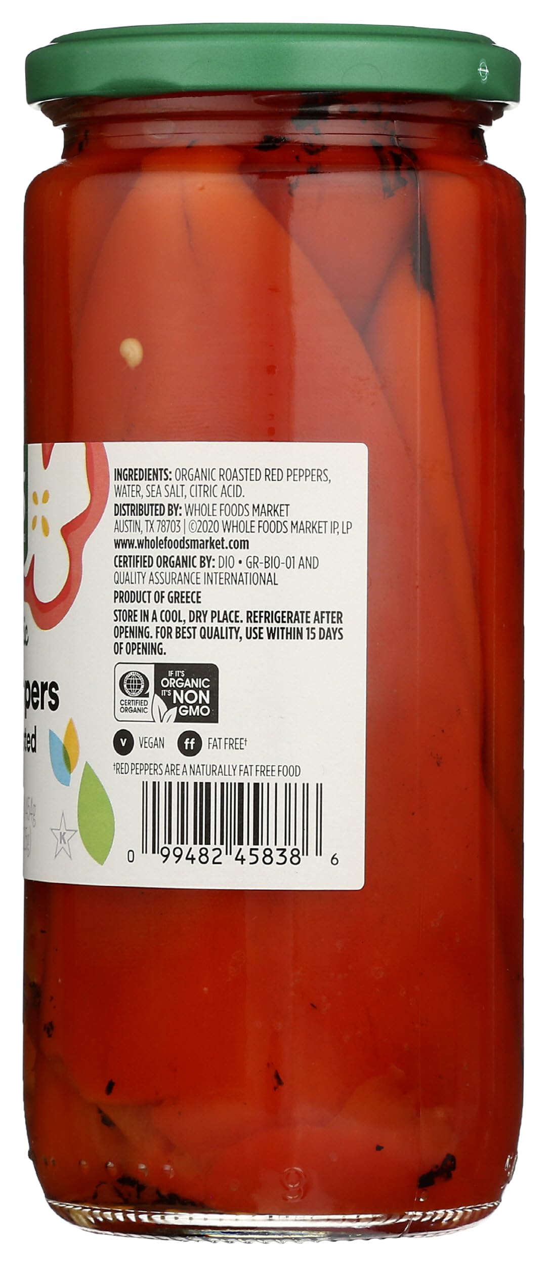 Organic Roasted Red Peppers 16 Oz 365 By Whole Foods Market