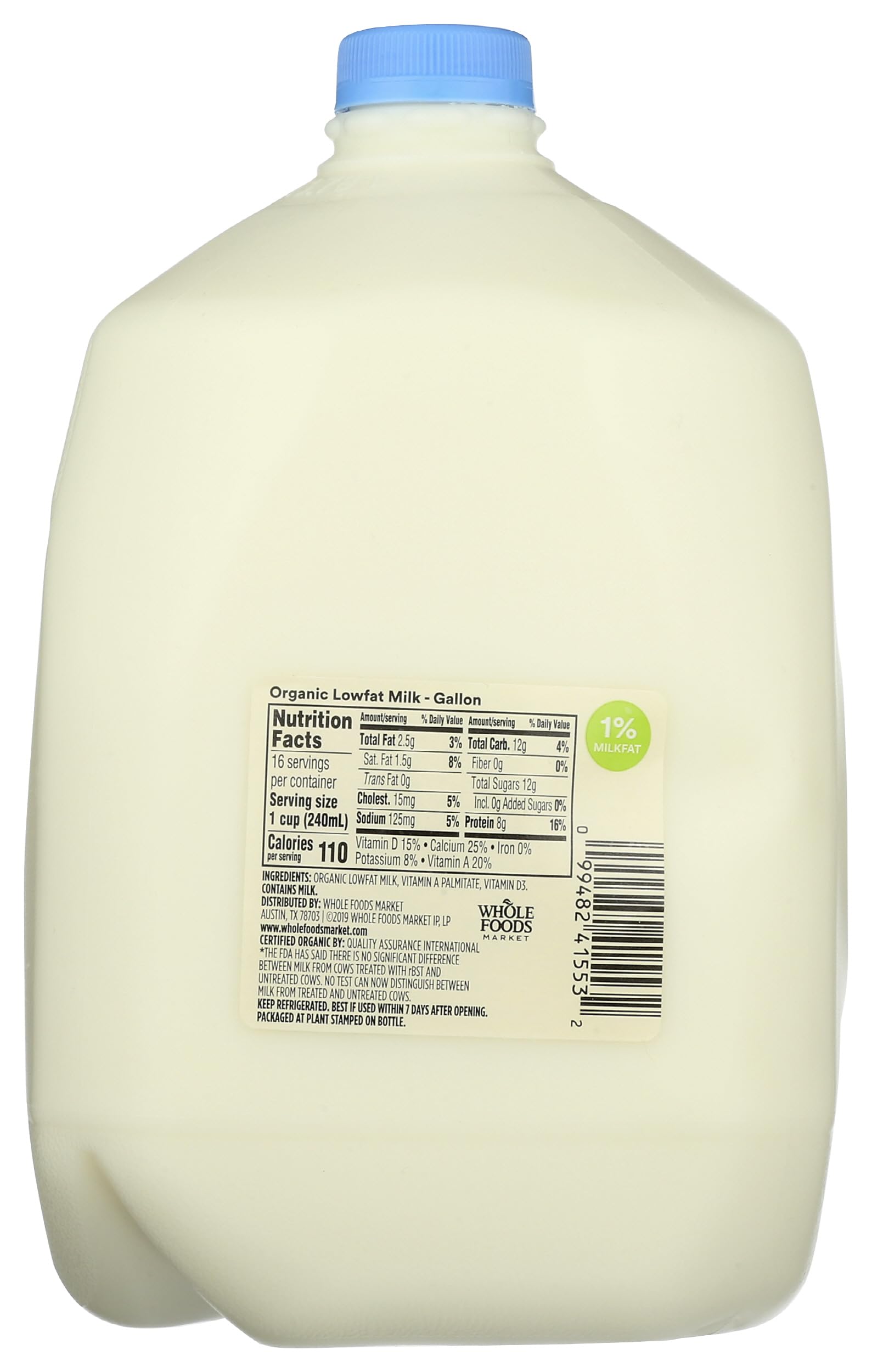 Organic 1% Milk 128 Fl Oz 365 By Whole Foods Market