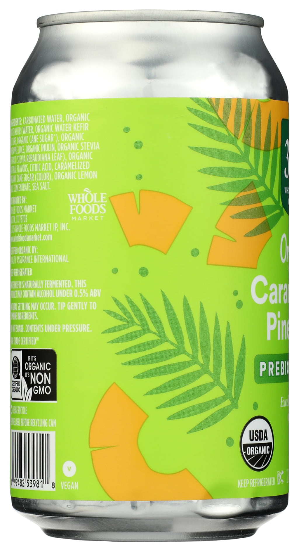 Organic Caramelized Pineapple Prebiotic Soda 12 Fl Oz 365 By Whole Foods Market