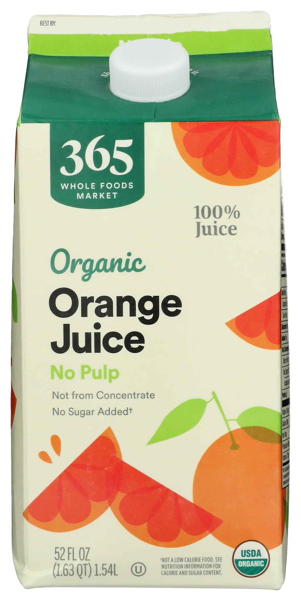 Organic Orange Juice No Pulp 52 Fl Oz 365 By Whole Foods Market