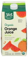 Organic Orange Juice No Pulp 52 Fl Oz 365 By Whole Foods Market