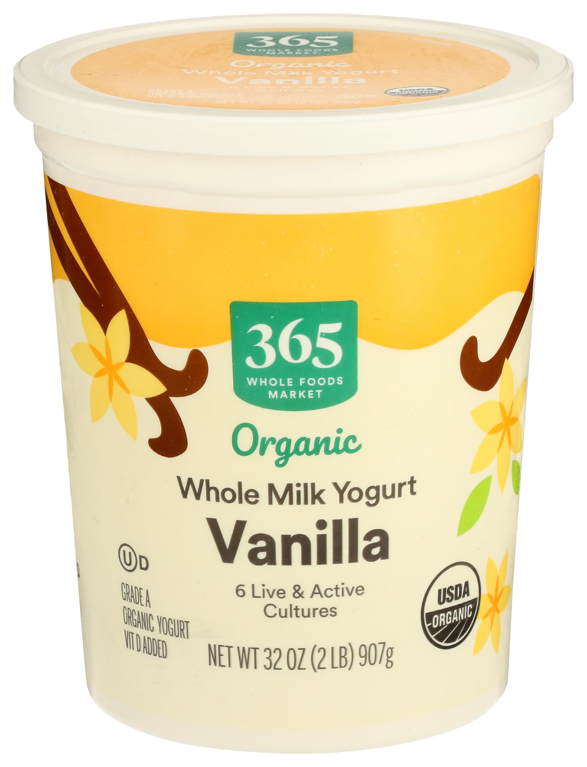 Organic Vanilla Whole Milk Yogurt 32 Oz 365 By Whole Foods Market