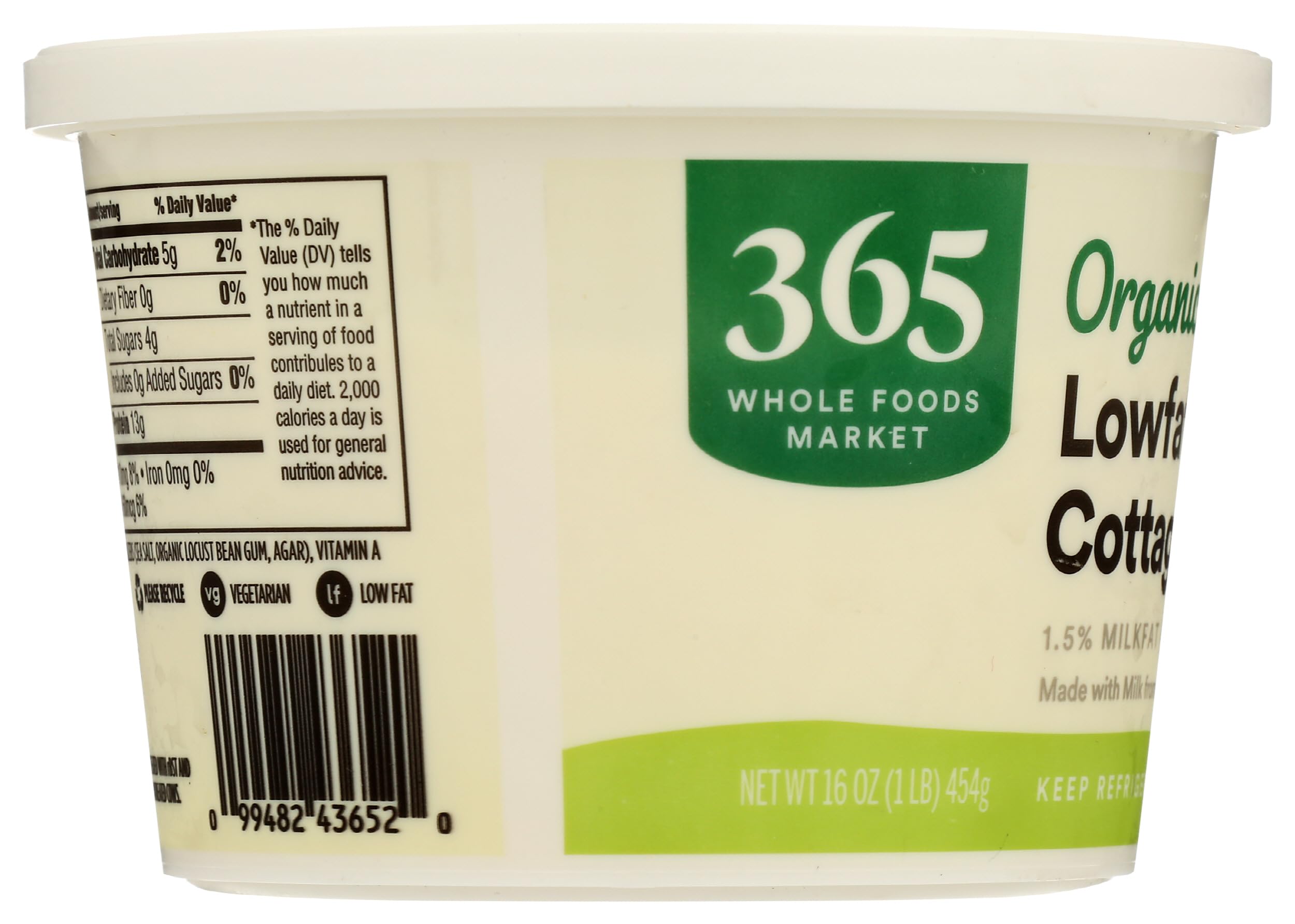 Organic Low Fat Cottage Cheese 16 Oz 365 By Whole Foods Market