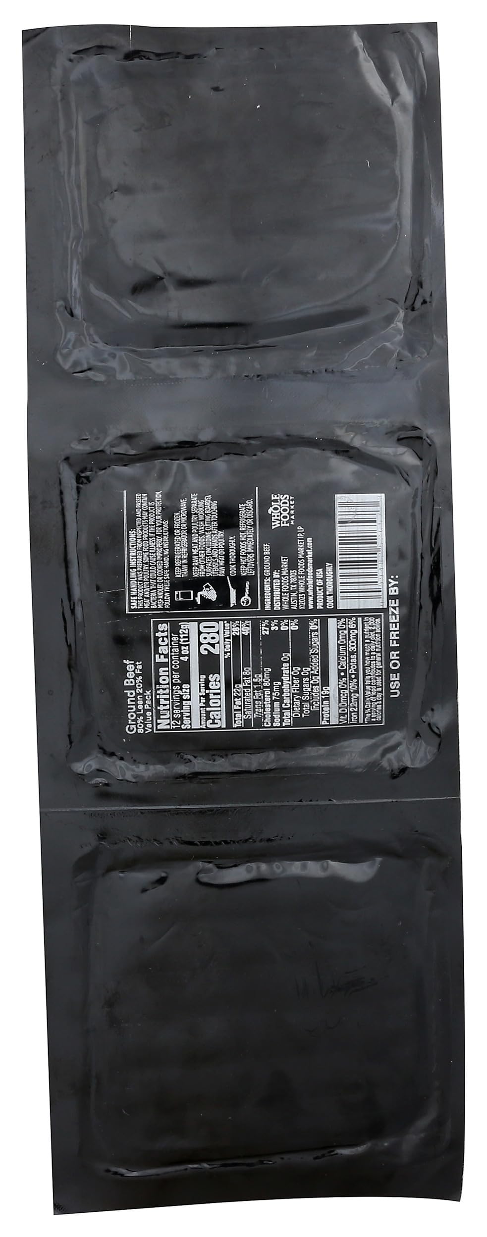Ground Beef 80% Lean/20% Fat 48 Oz 365 By Whole Foods Market