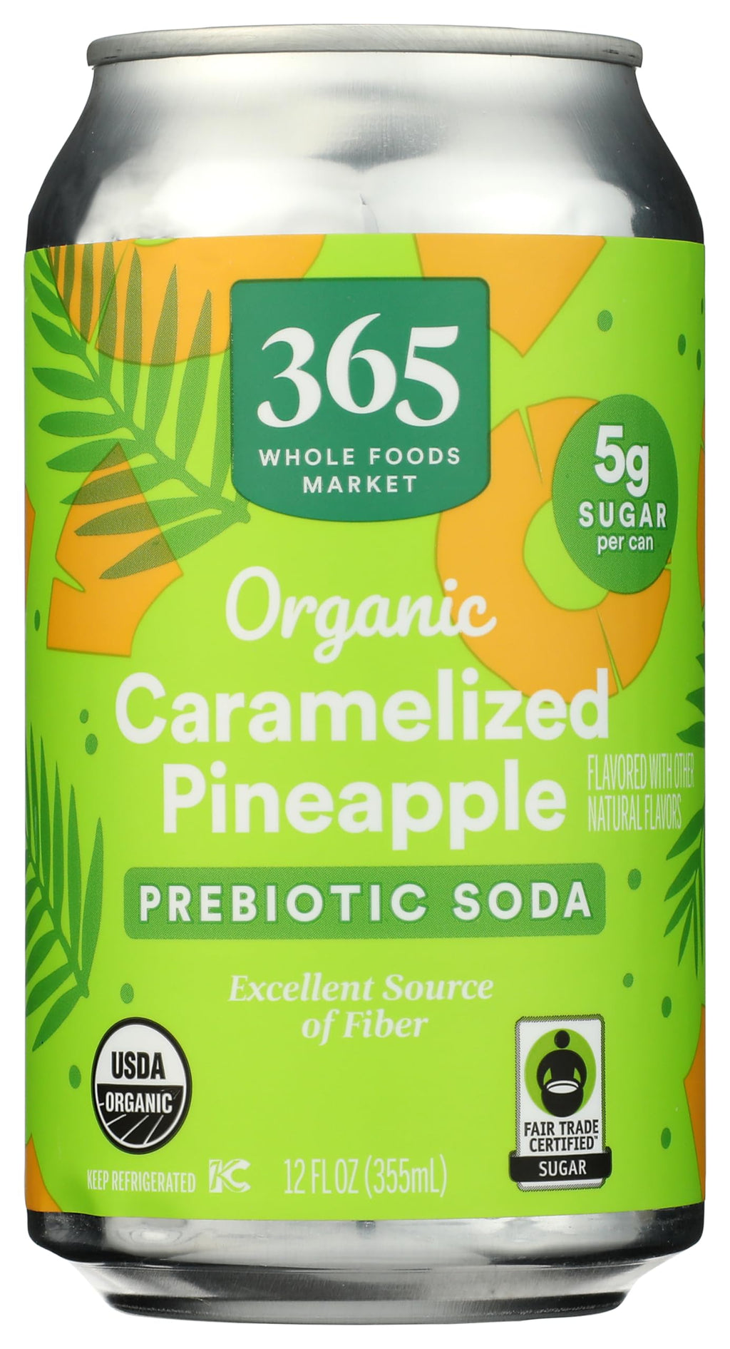 Organic Caramelized Pineapple Prebiotic Soda 12 Fl Oz 365 By Whole Foods Market