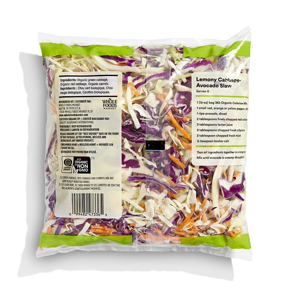 Organic Coleslaw Mix 12 Oz 1 Count 365 By Whole Foods Market