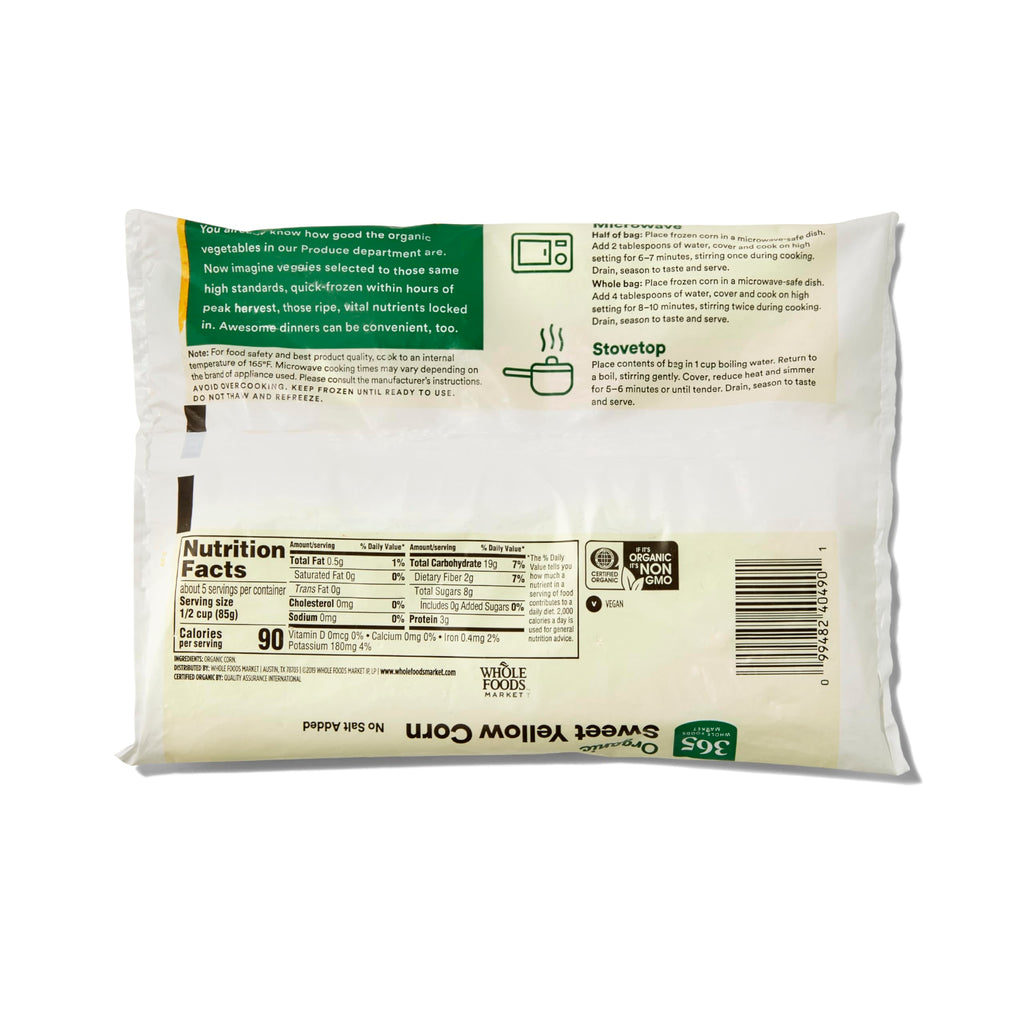 Organic Sweet Yellow Corn 16 Oz 365 By Whole Foods Market