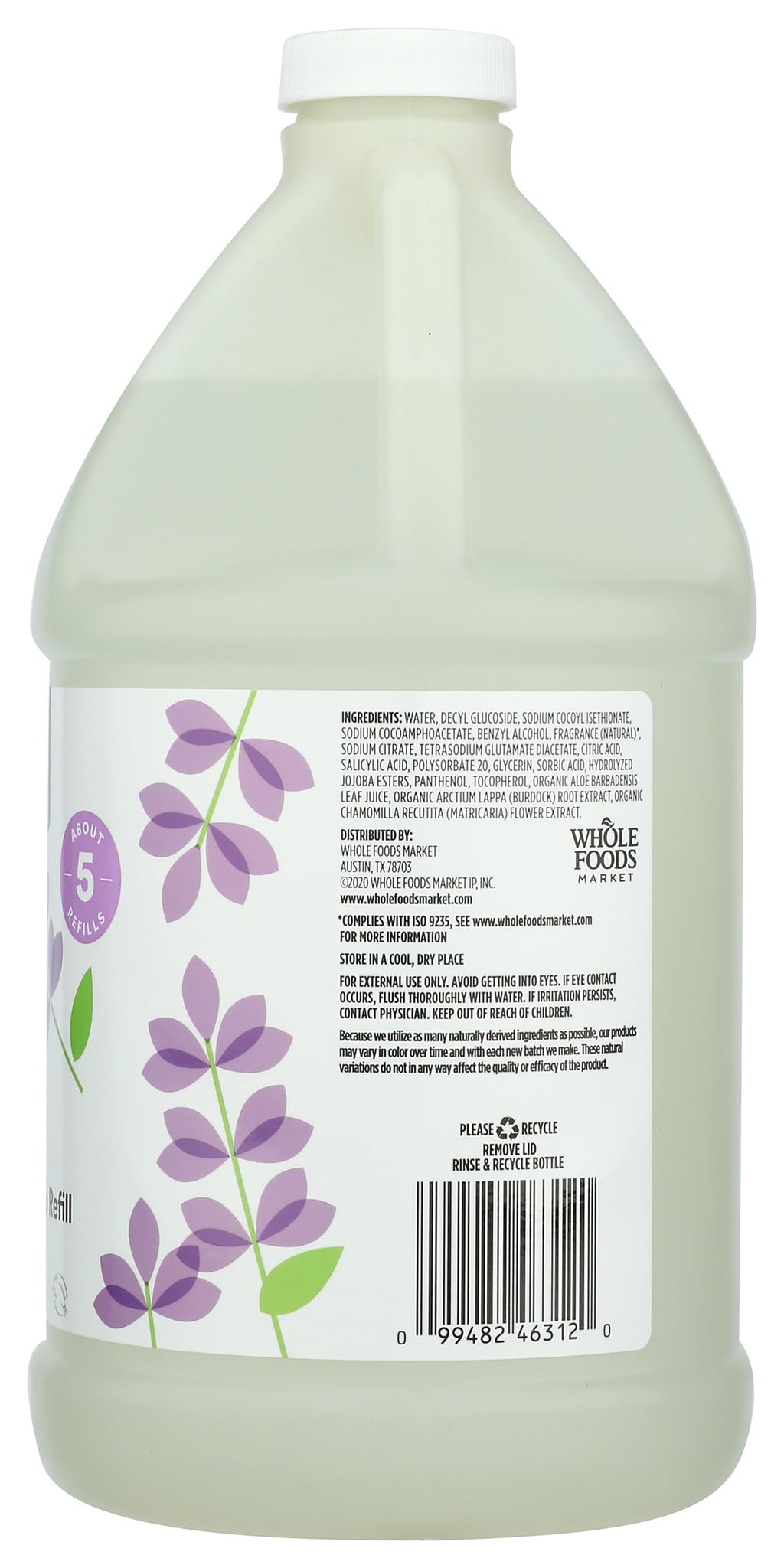 Foaming Hand Soap Refill Lavender 64 Fl Oz 1 Count 365 By Whole Foods Market