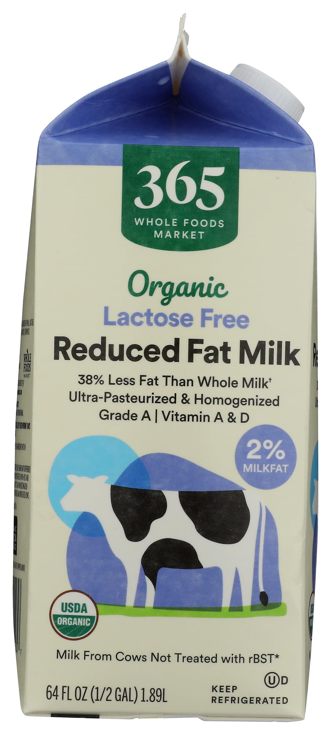 Organic Lactose Free Reduced Fat Milk 64 Fl Oz 365 By Whole Foods Market