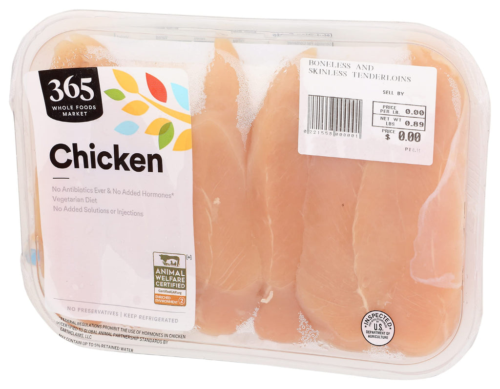 Boneless Skinless Chicken Breast Tenderloin 16 Oz 365 By Whole Foods Market