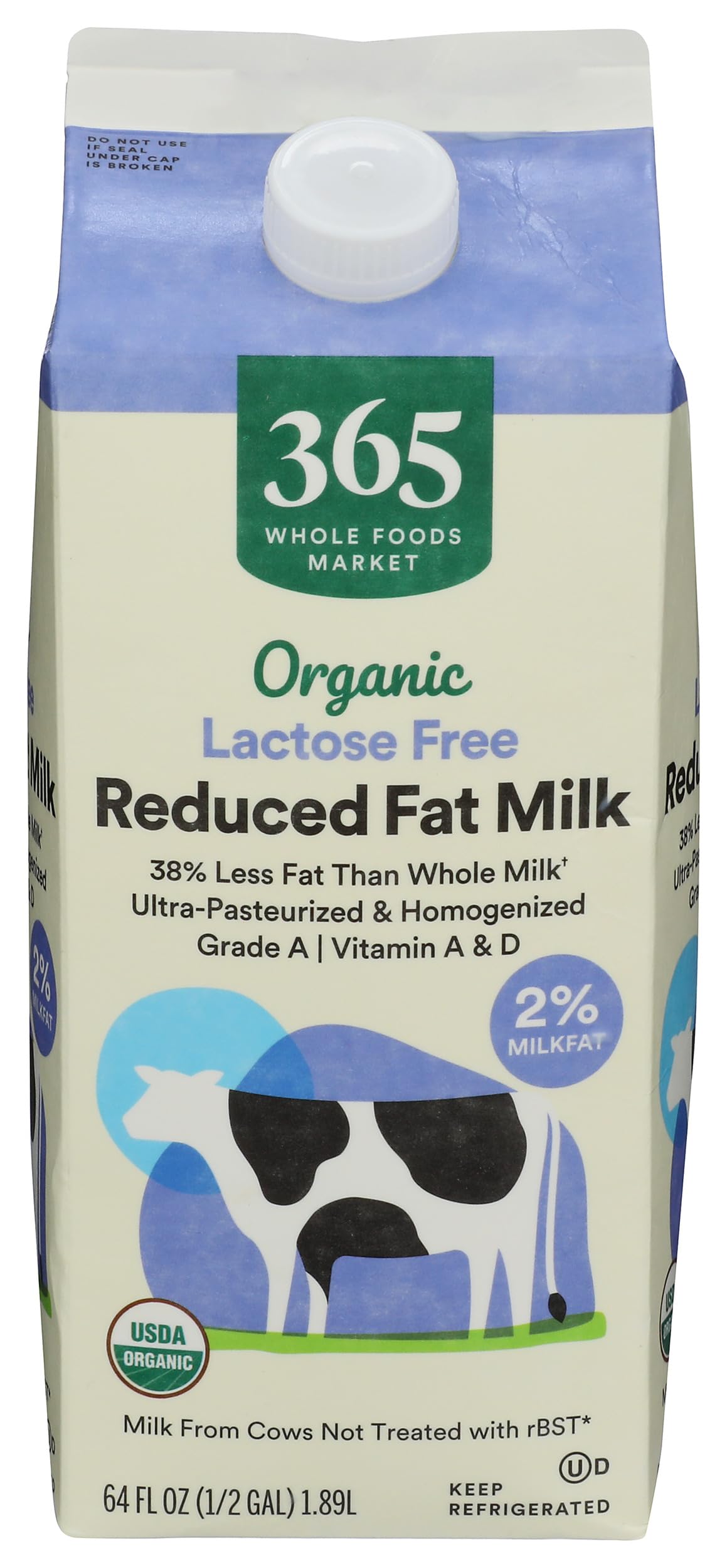 Organic Lactose Free Reduced Fat Milk 64 Fl Oz 365 By Whole Foods Market