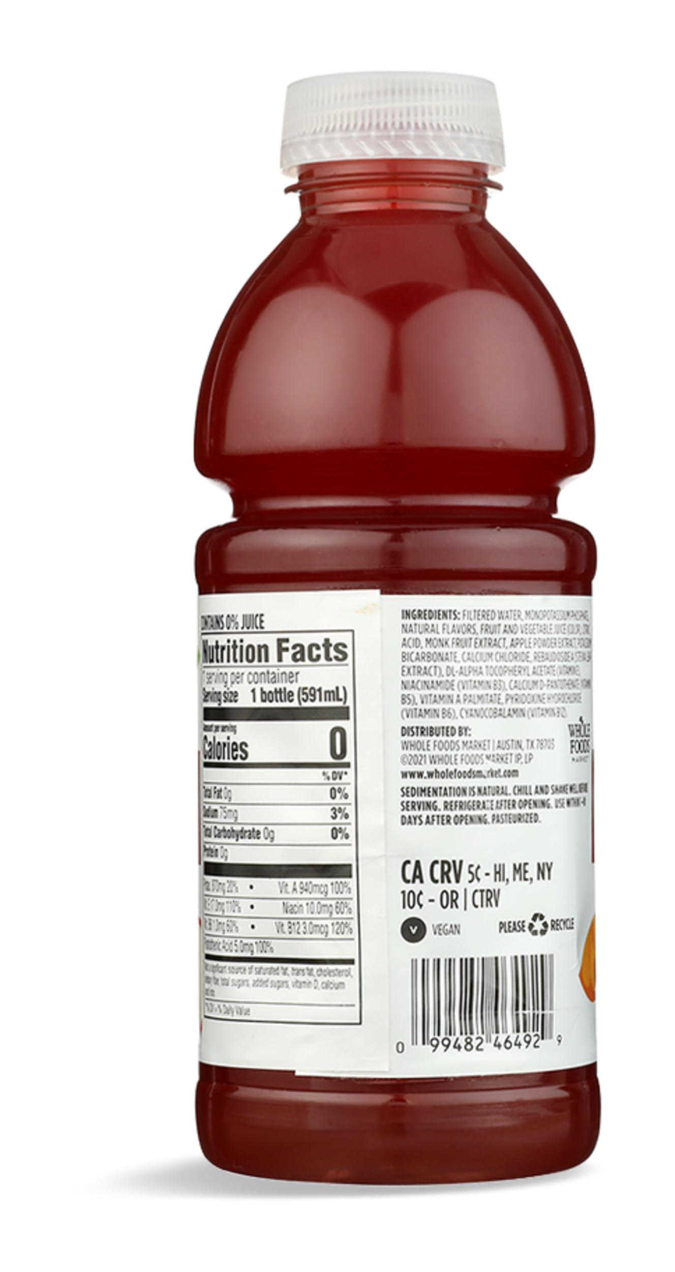Nutrient Enhanced Water Fruit Punch With Potassium 20 Fl Oz 365 By Whole Foods Market