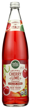 Organic Cherry Lime Italian Soda 25.4 Fl Oz 365 By Whole Foods Market