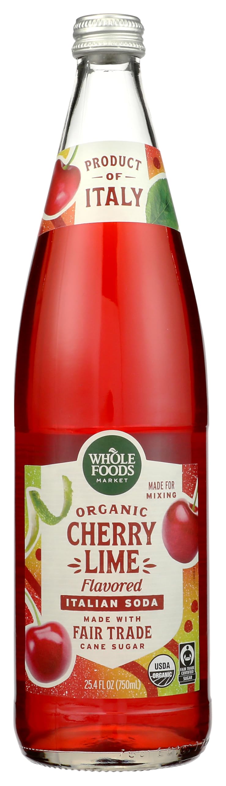 Organic Cherry Lime Italian Soda 25.4 Fl Oz 365 By Whole Foods Market