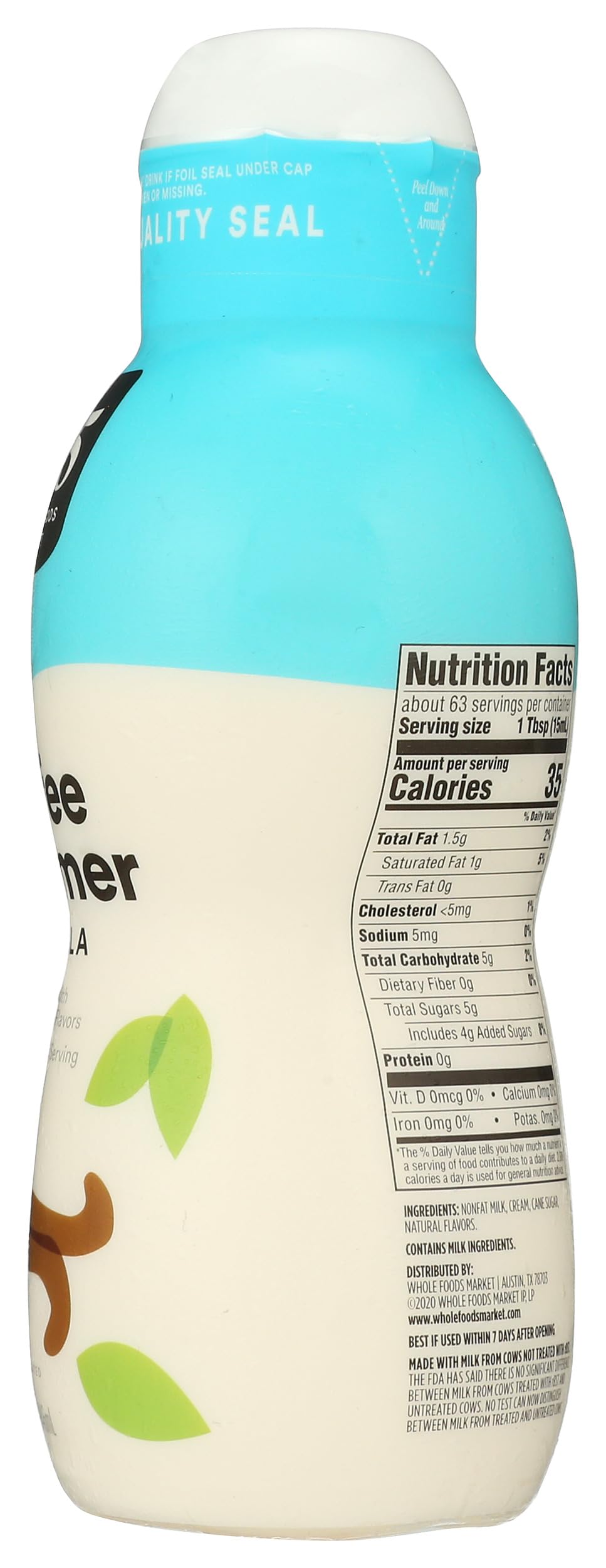 Vanilla Coffee Creamer 32 Fl Oz 365 By Whole Foods Market