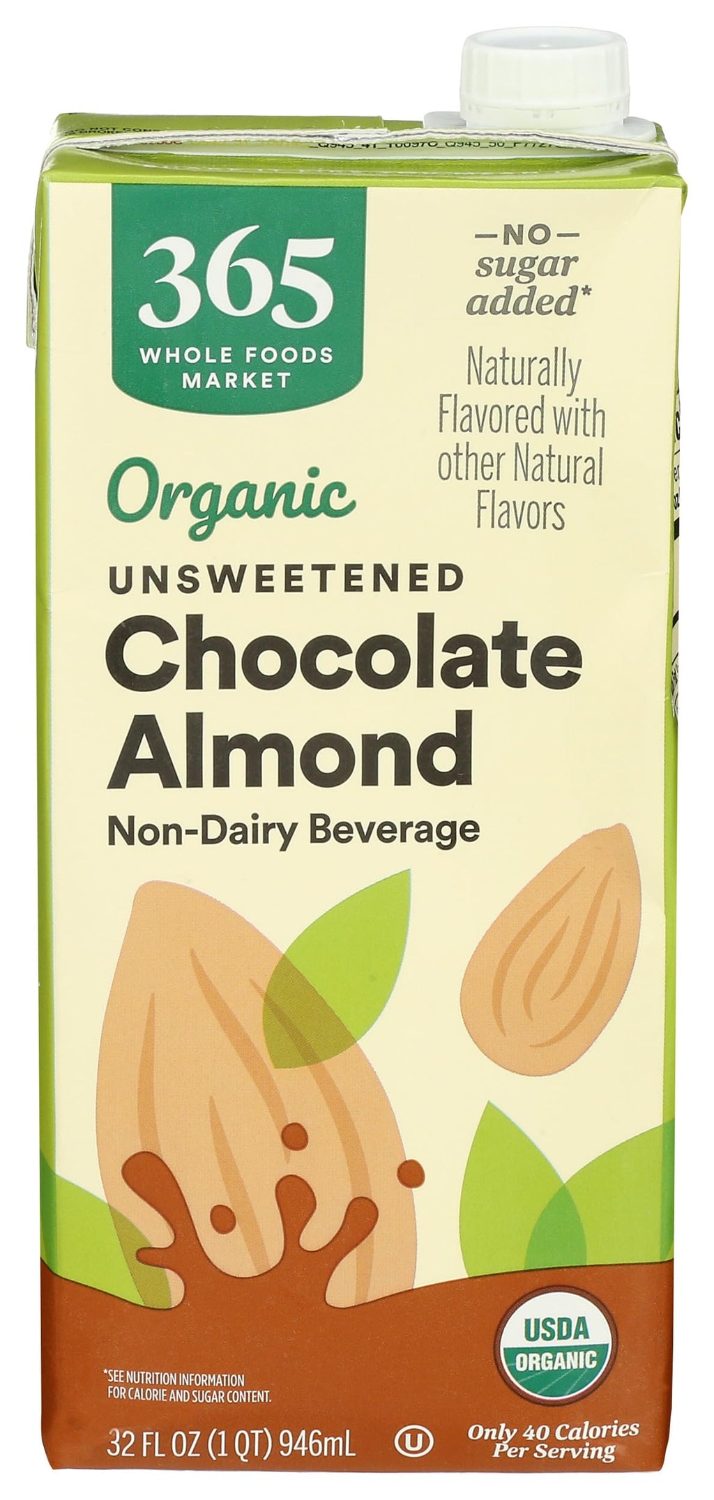 Organic Unsweetened Chocolate Almond Milk 32 Fl Oz 365 By Whole Foods Market