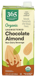 Organic Unsweetened Chocolate Almond Milk 32 Fl Oz 365 By Whole Foods Market