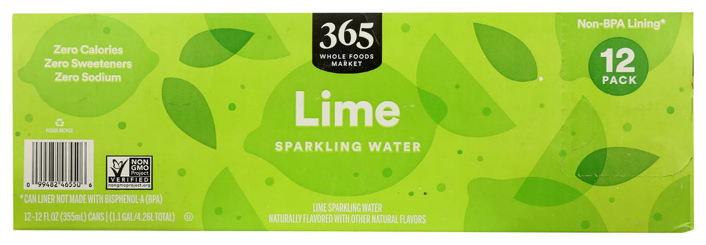 Lime Sparkling Water 12 Fl Oz 365 By Whole Foods Market