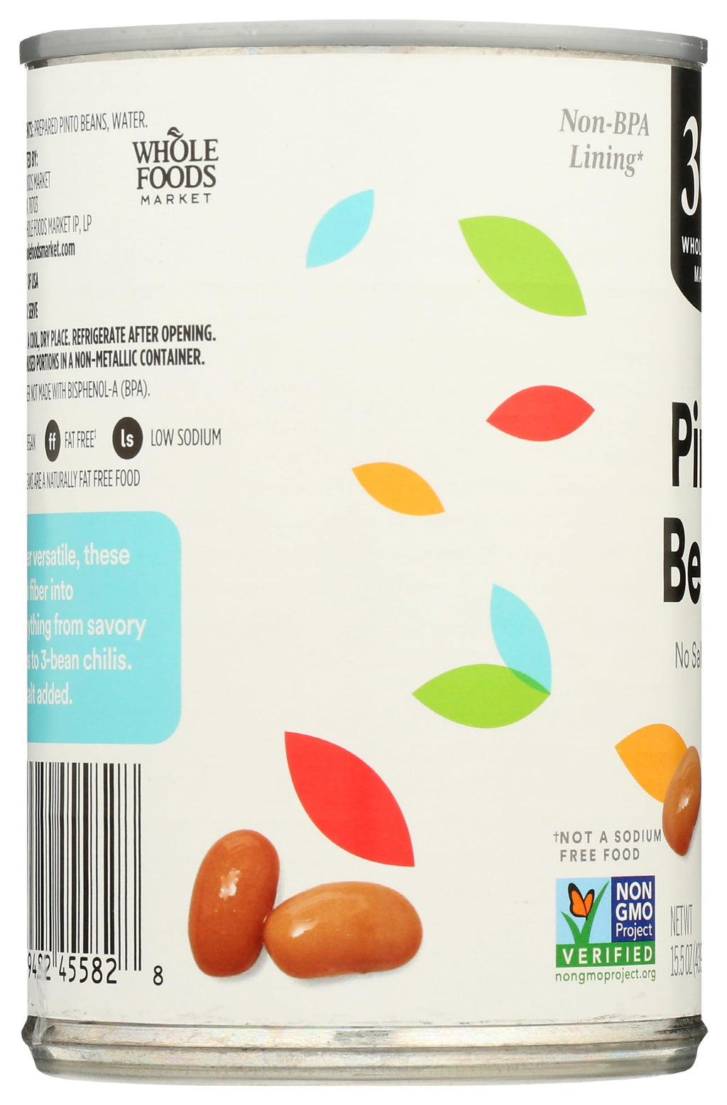 Pinto Beans No Salt Added 15.5 Oz 365 By Whole Foods Market
