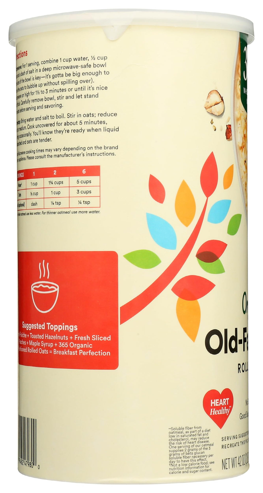 Organic Old-Fashioned Rolled Oats 42 Oz 1 Count 365 By Whole Foods Market