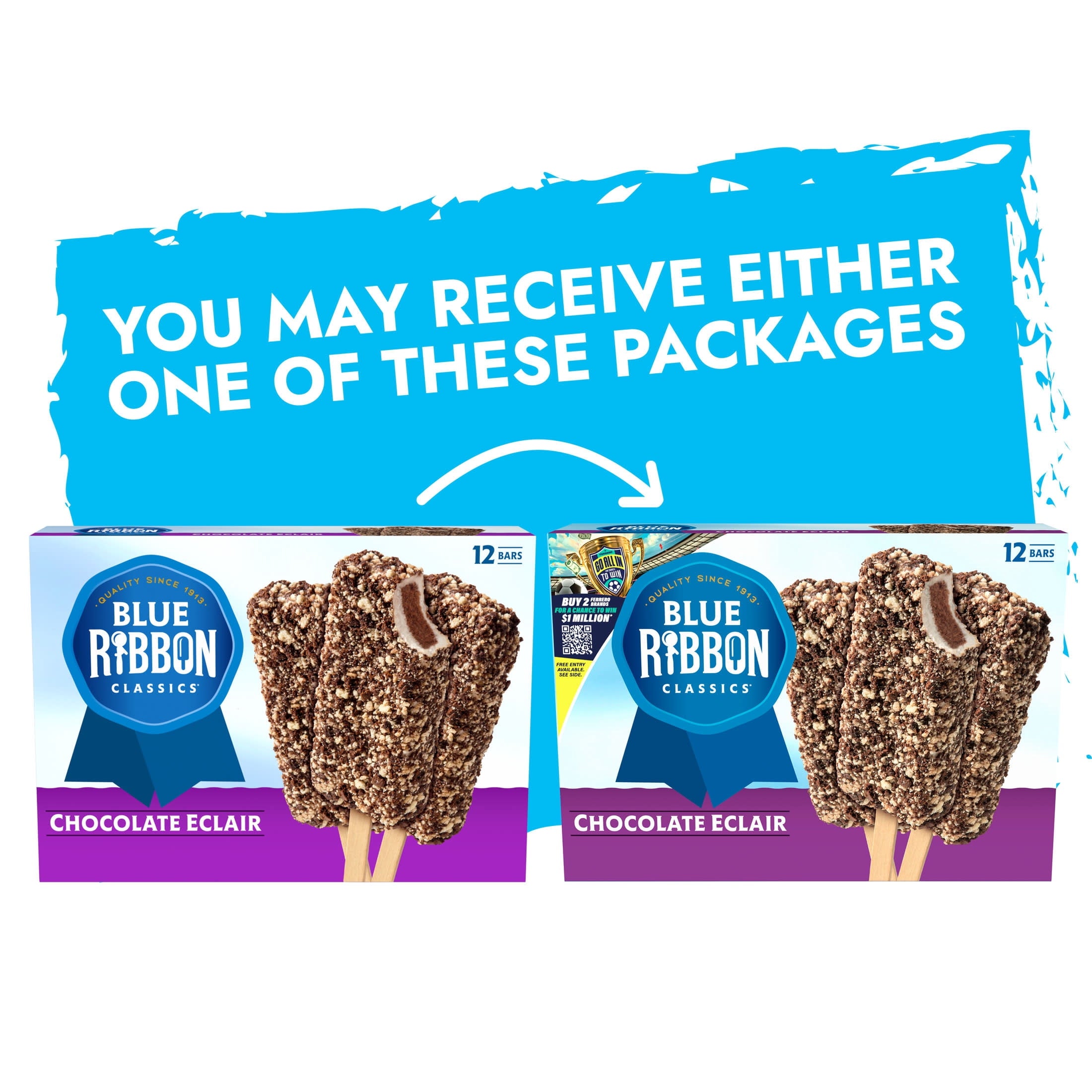 Blue Ribbon Classics Chocolate Eclair Frozen Dessert Bars 12 Count 36 Fl Oz
