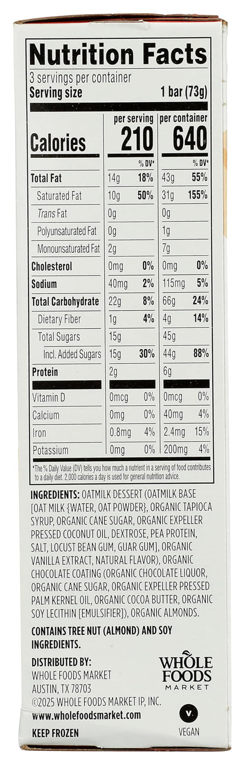 Chocolate Almond Oat Milk Dipped Dessert Bars 9 FZ 365 By Whole Foods Market