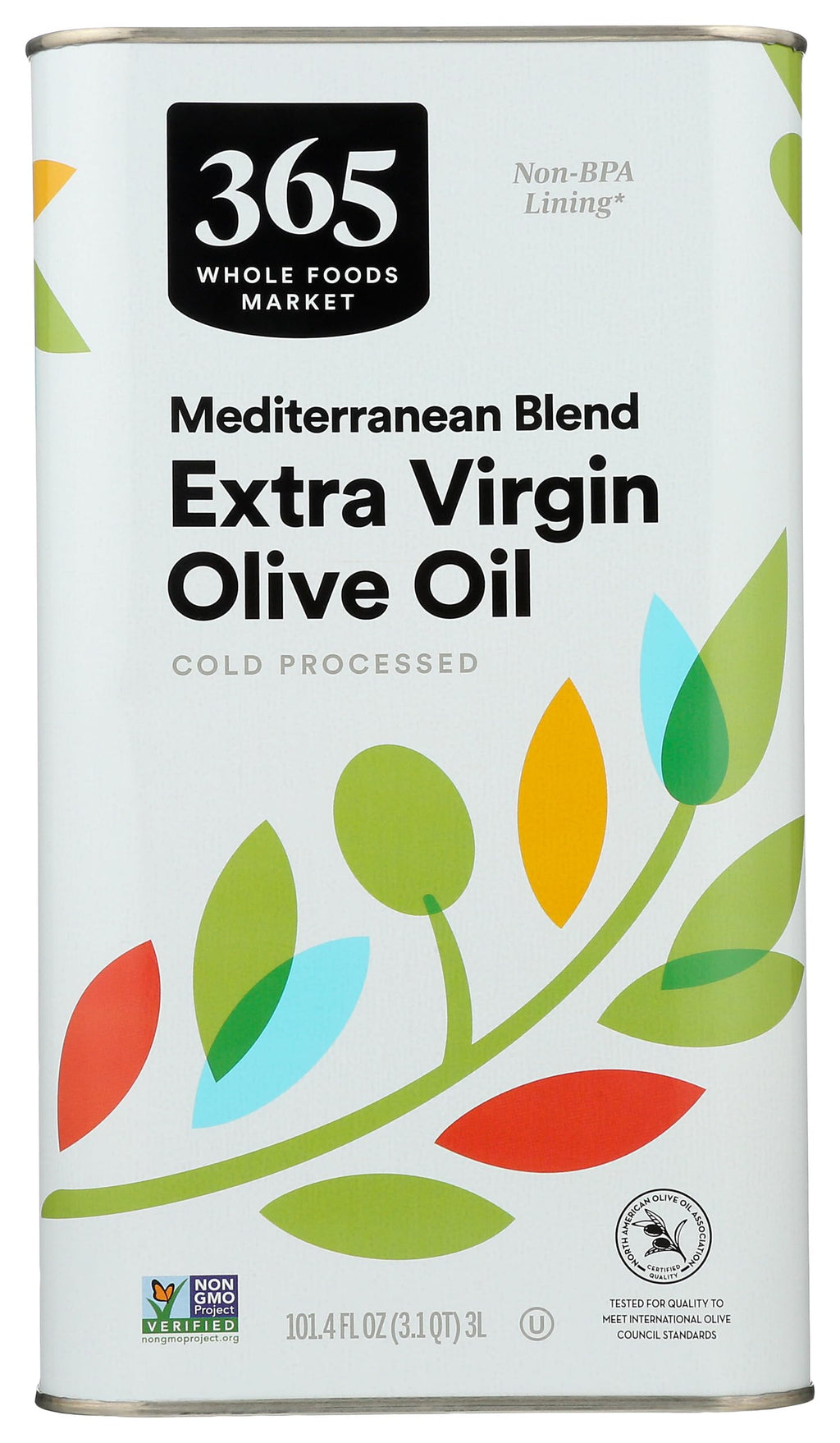 Extra Virgin Mediterranean Olive Oil 101.4 Fl Oz 1 Count 365 By Whole Foods Market
