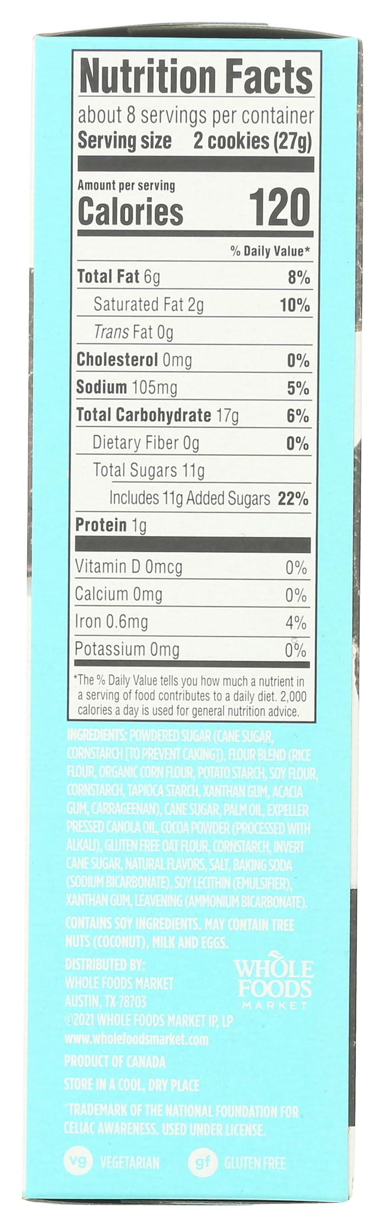 Chocolate Sandwich Cremes 8 Oz 365 By Whole Foods Market
