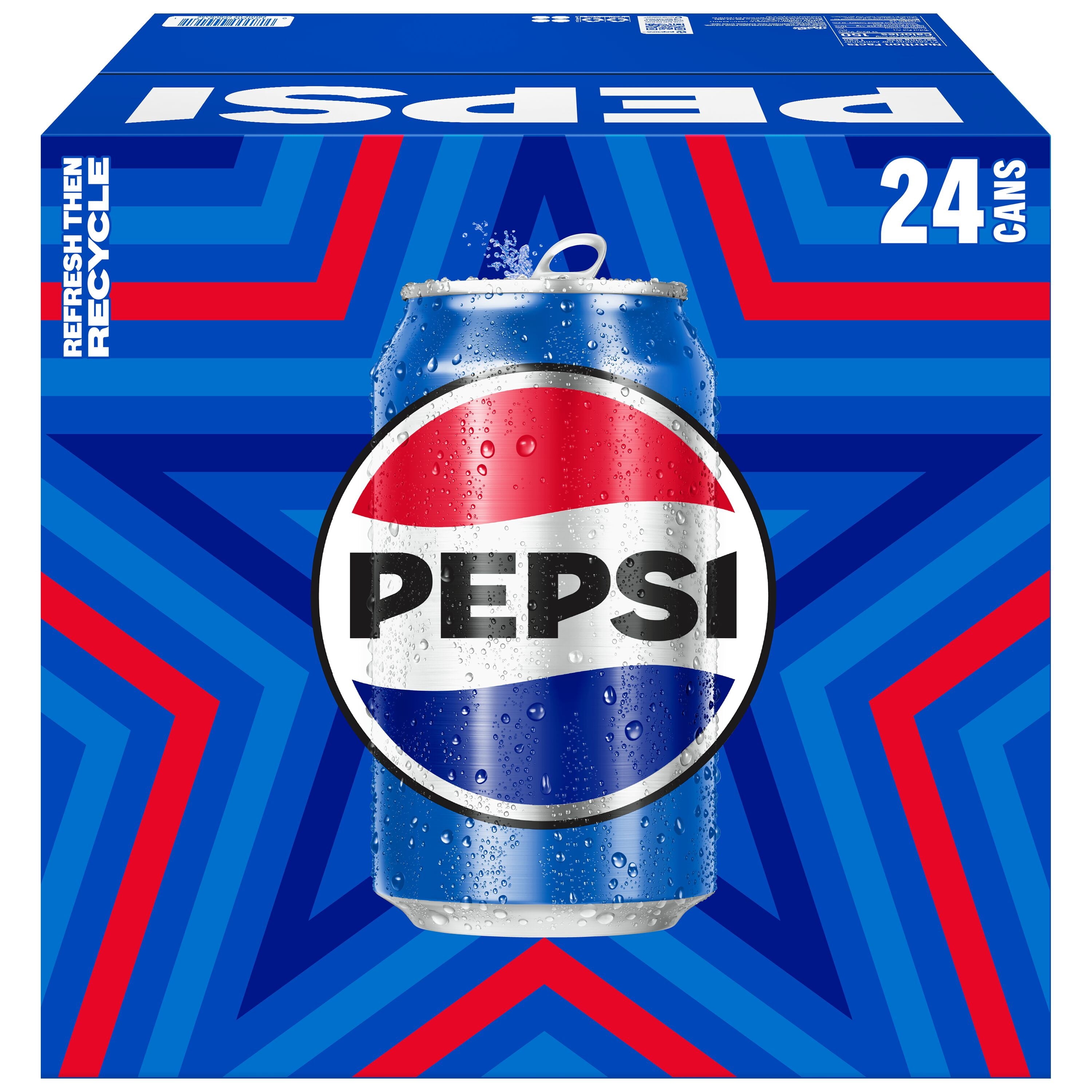 Pepsi Cola Soda Pop Cans 12 Fl Oz 24 Pack