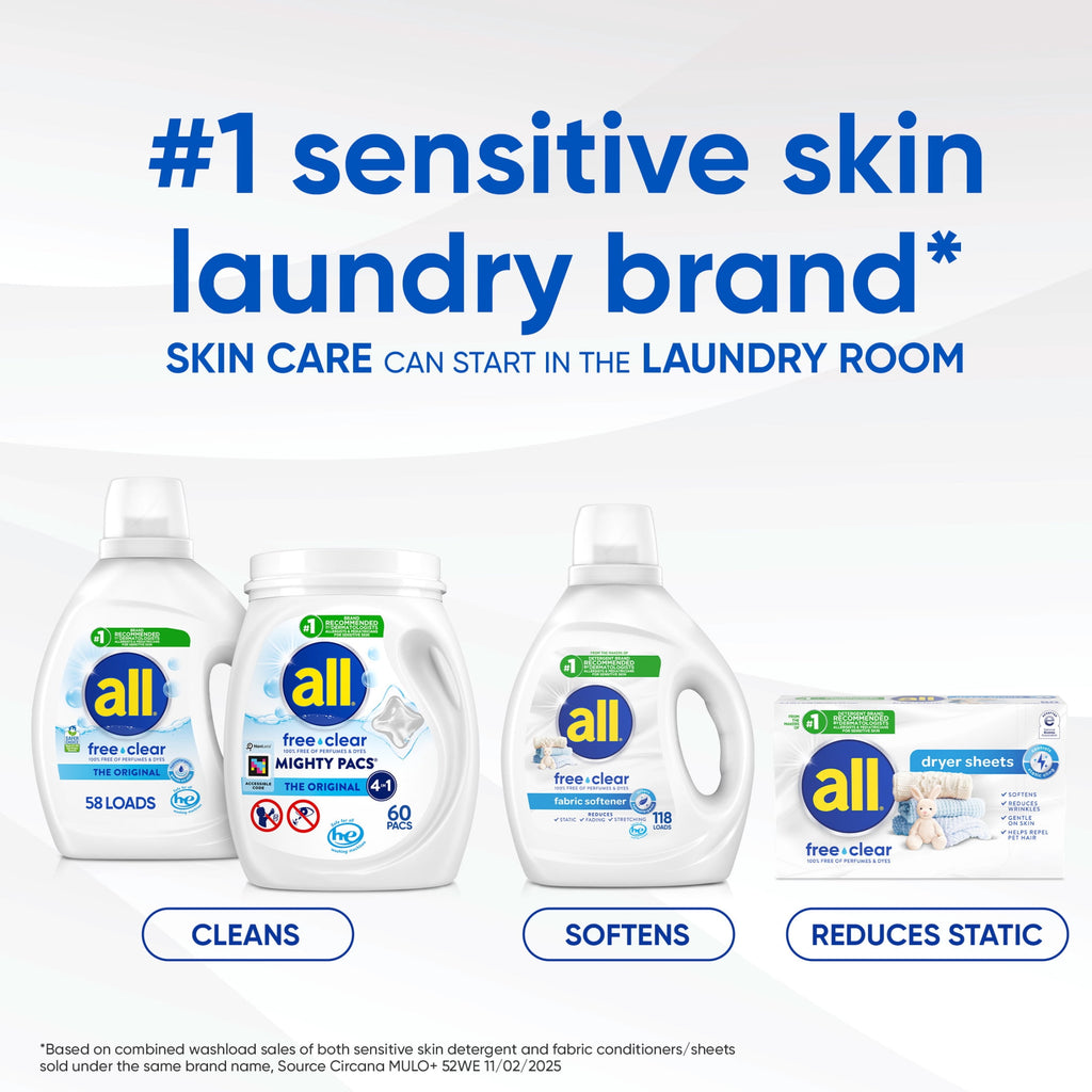 all Sensitive Fresh Mighty Pacs Laundry Detergent Pacs