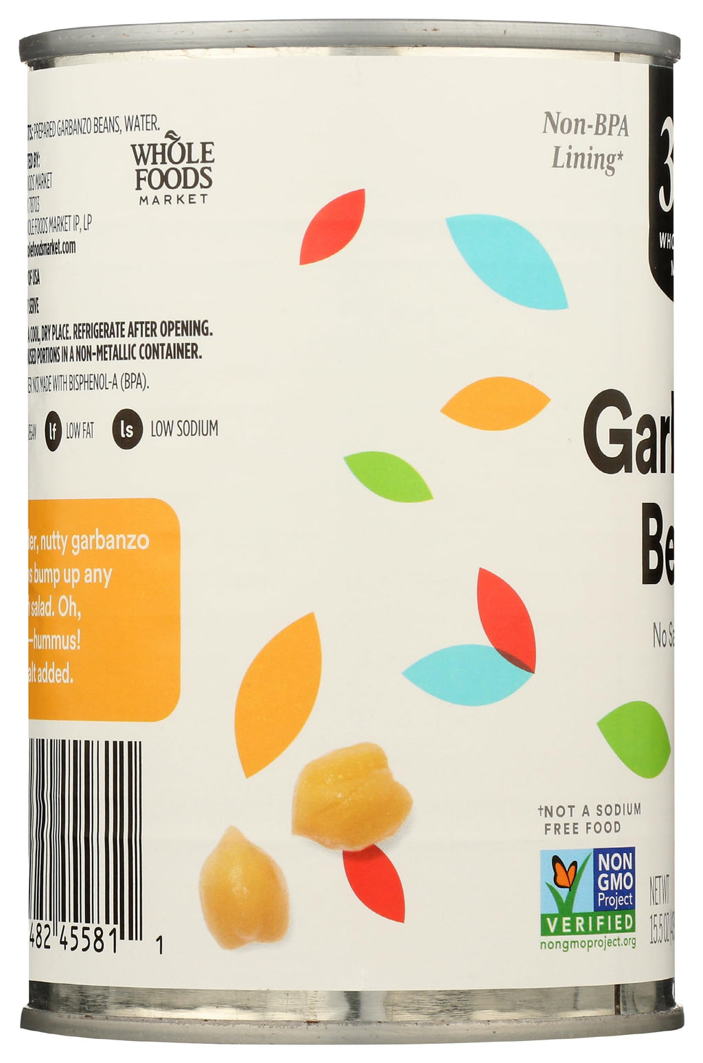 Unsalted Garbanzo Beans 15.5 Oz 365 By Whole Foods Market