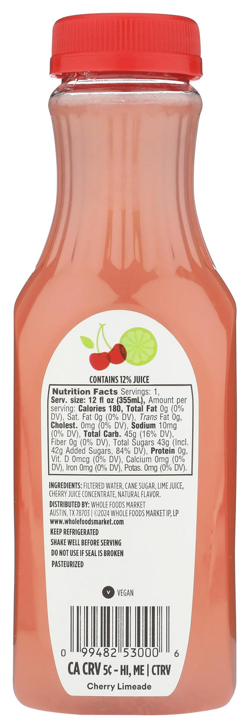 Cherry Limeade 12 Fl Oz 365 By Whole Foods Market