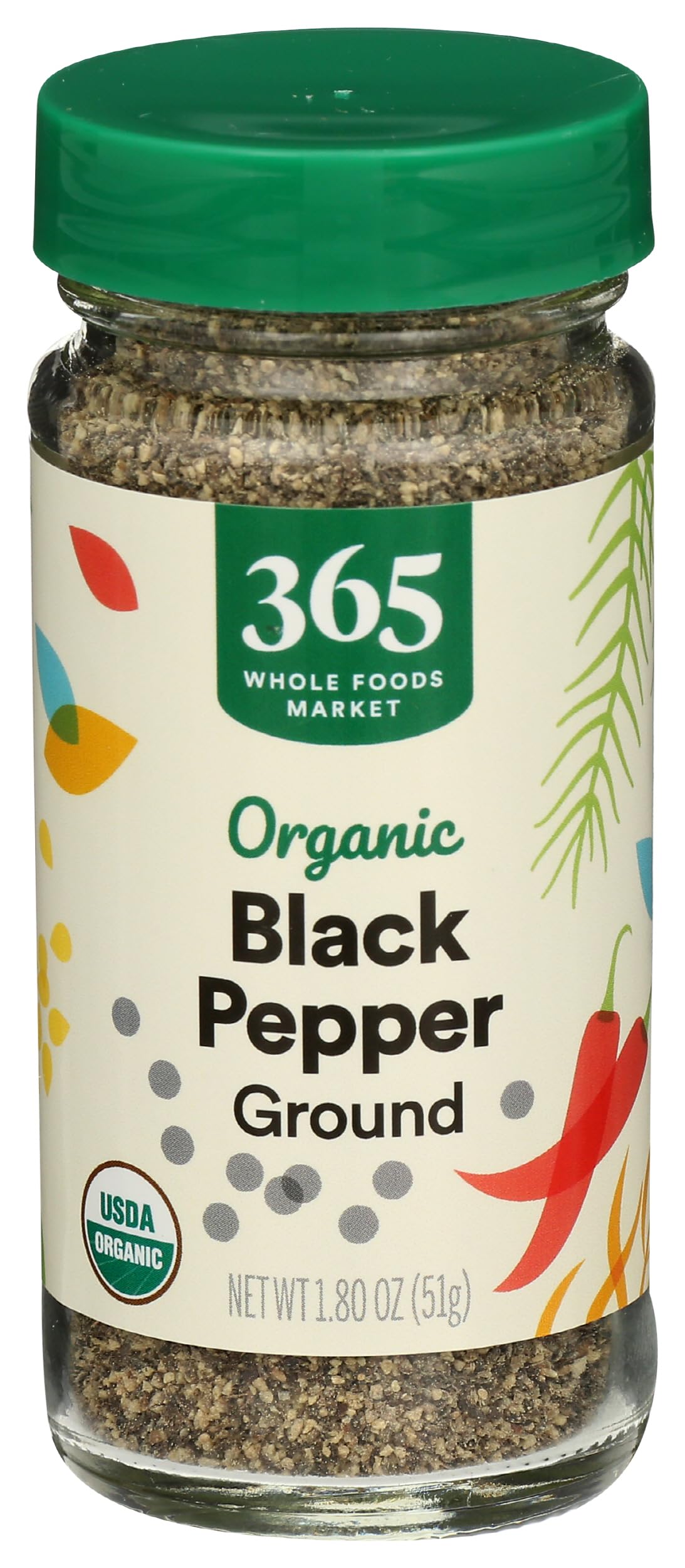 Organic Black Pepper Ground 1.8 Oz 365 By Whole Foods Market