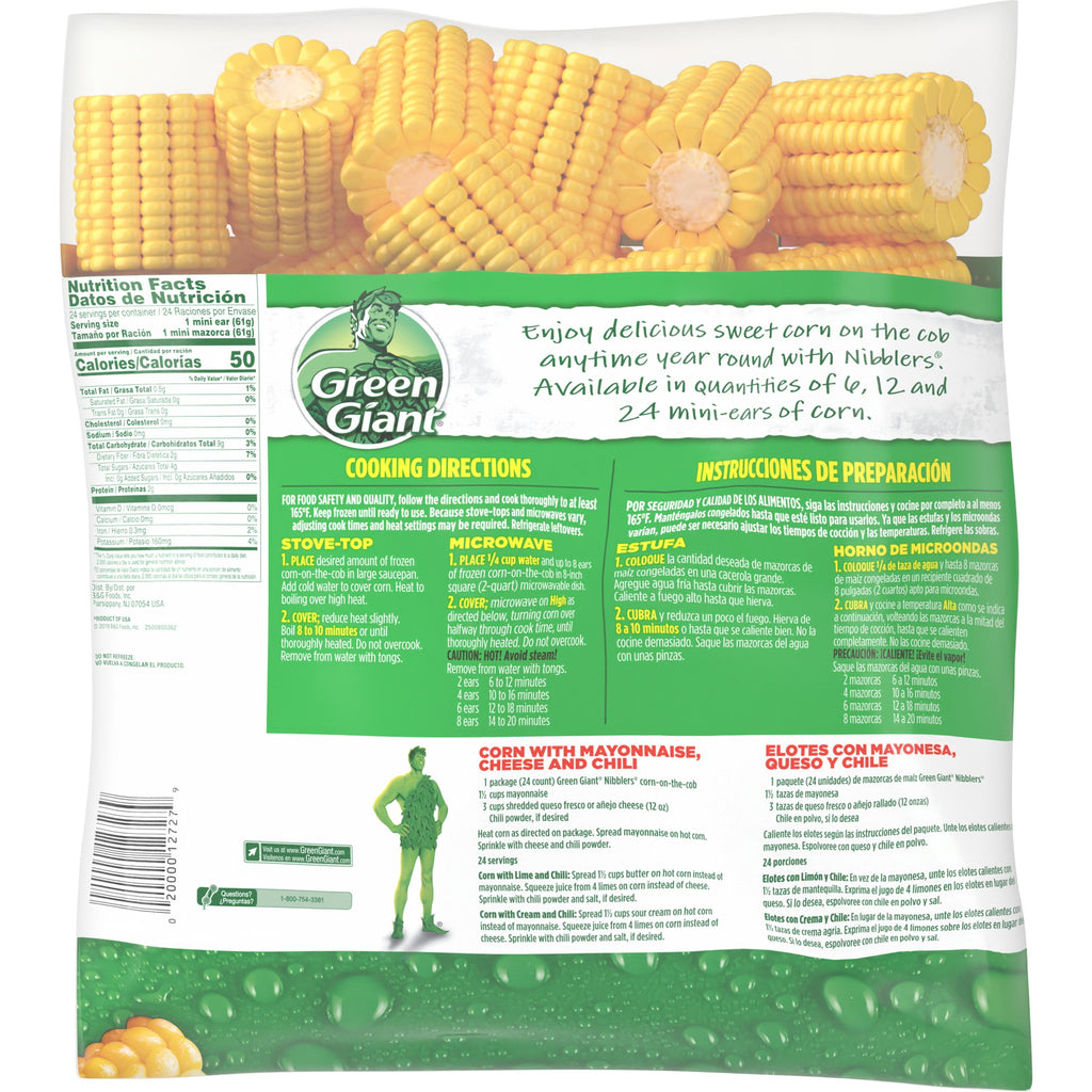 Green Giant Nibblers Whole Corn On The Cob Frozen 24 Count