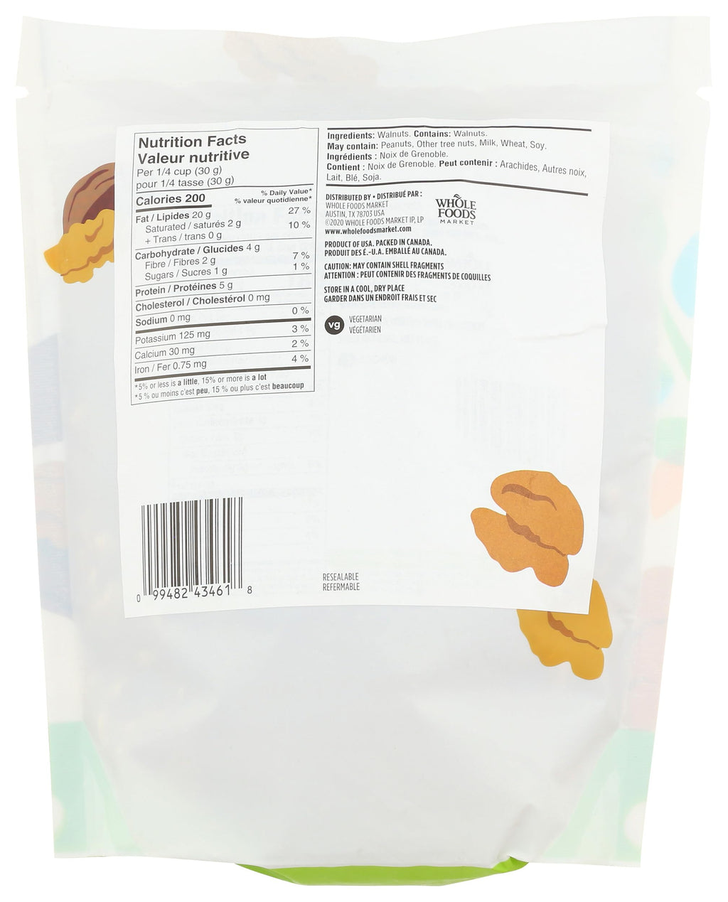 Organic Walnut Halves & Pieces 16 Oz 1 Count 365 By Whole Foods Market