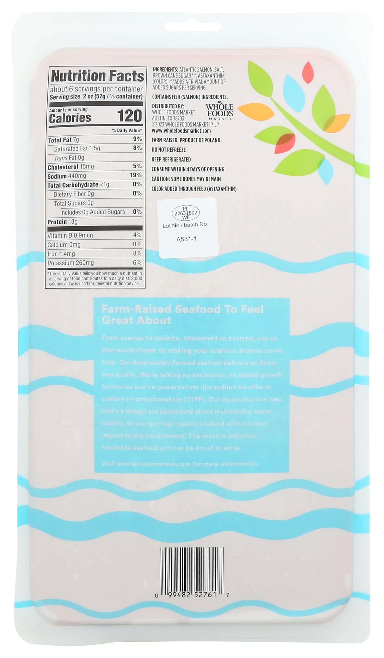Cold Smoked Atlantic Salmon 12 Oz 365 By Whole Foods Market