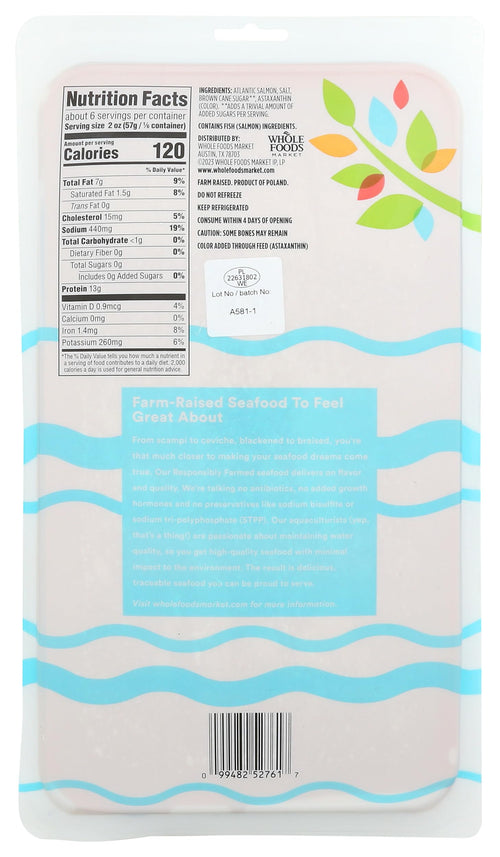 Cold Smoked Atlantic Salmon 12 Oz 365 By Whole Foods Market