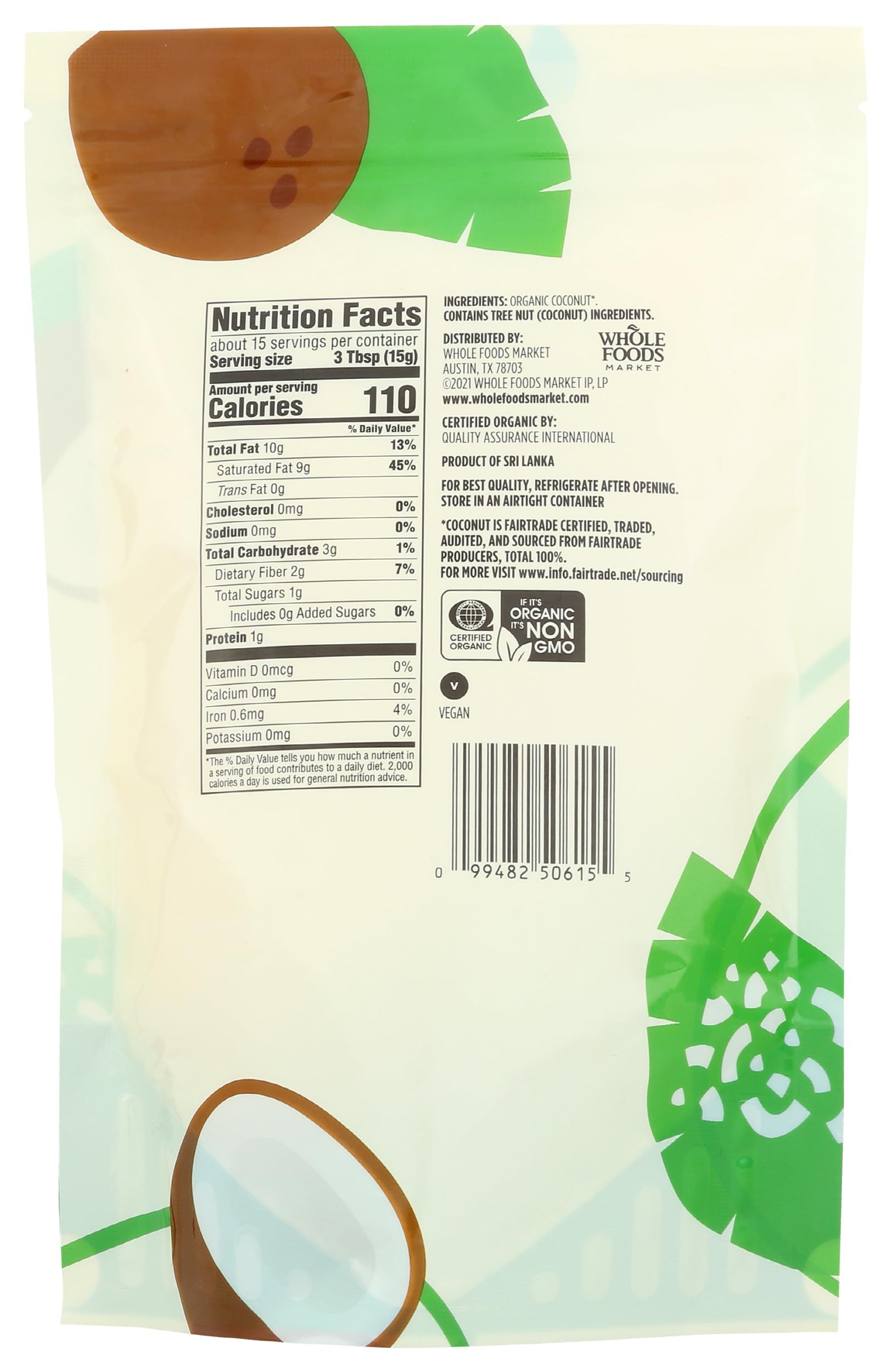 Organic Shredded Coconut 8 Oz 365 By Whole Foods Market