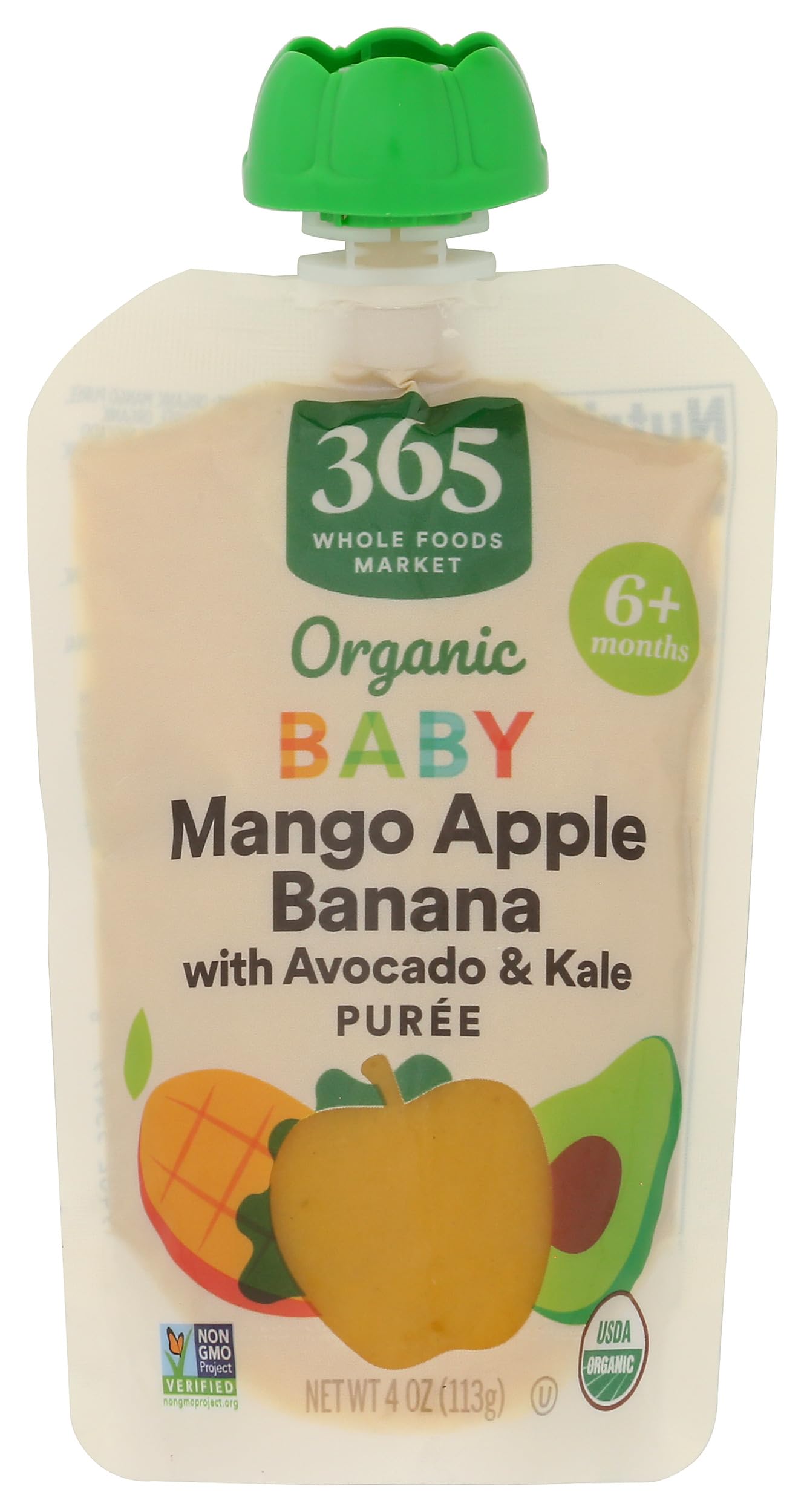 Organic Mango Apple Banana Avo Kale Baby Food 4 Oz 365 By Whole Foods Market