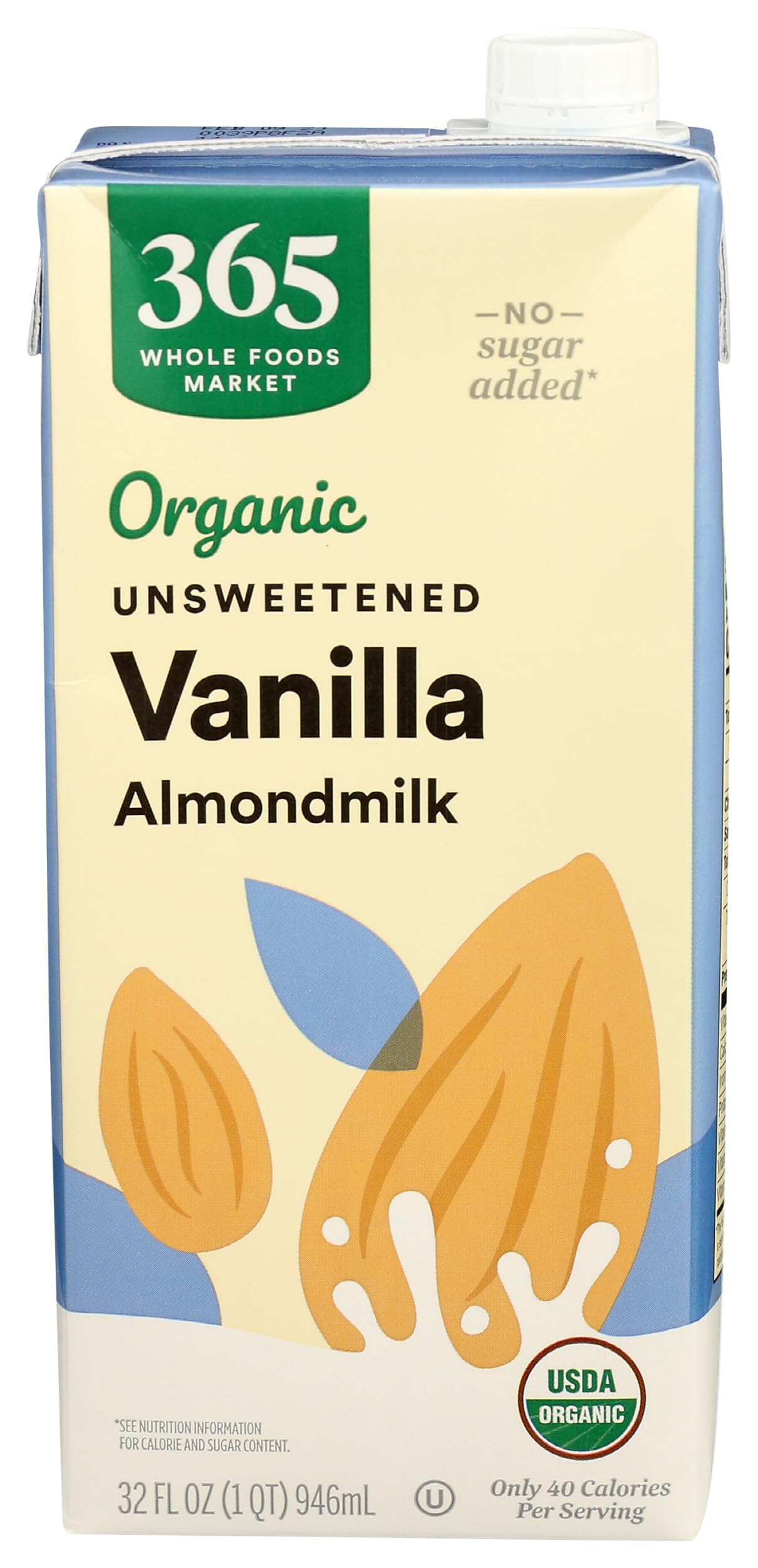 Organic Unsweetened Vanilla Almond Milk 32 Fl Oz 365 By Whole Foods Market